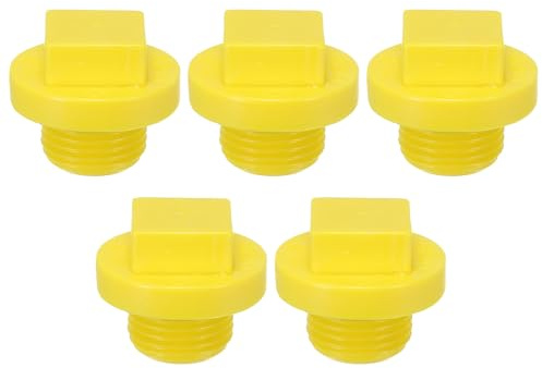 PATIKIL Tapón de Extremo de Conexión de Tubería PPR con Rosca Hembra Cuadrada de 1/2 5 Piezas Tapones para Detener la Filtración en Sistemas de Riego de Jardín Amarillo