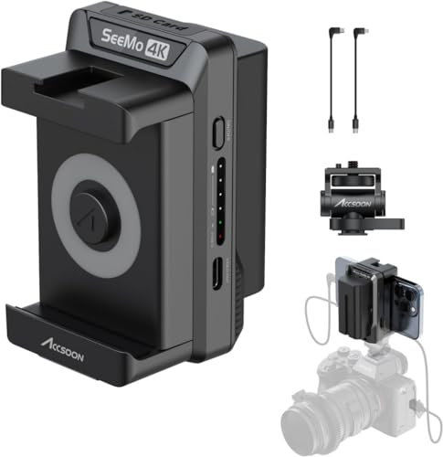 Accsoon SeeMo 4k HDMI Transmission Video Capture Terminal for iPhone and for iPad iOS 12.0 or Later with Reading Function for SD Card HDMI In USB-C Out Supply Power Out to Devices (SeeMo 4K)