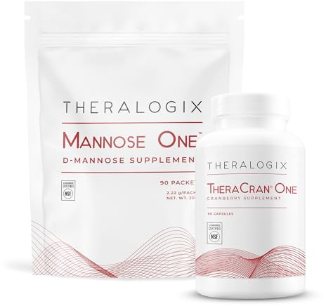 Theralogix TheraCran One + Mannose One Bundle, 90 Count & 7.05 Ounce (Pack of 2)