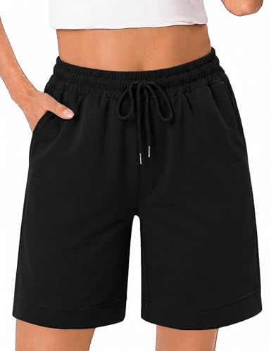 Uniexcosm Pantalon Court pour Coton Femme Short D'Été pour Femme Short avec Poches Pantalon Short Femme Noir L