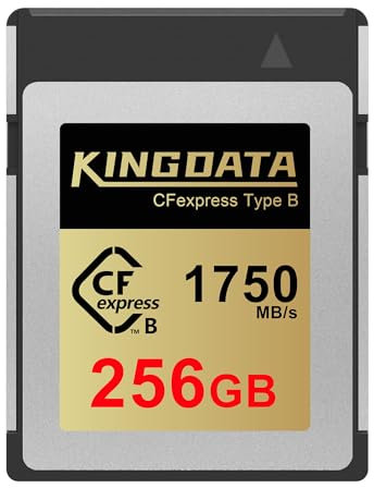 KINGDATA CFexpress Tipo B 256 GB Tarjeta de Memoria, hasta 1750 MB/s de Lectura, 8K Raw Vídeo, CF Express Type B Memory Card para Cámara, DSLR, Fotógrafo Profesional