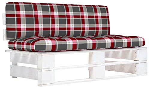 Frdhee Loungesofa, Balkonmöbel, Gartenlounge, Outdoor Mittelsofa Paletten Kiefernholz Imprägniert Weiß, Gartencouch Für Balkon, Terrasse, Poolbereich, Einfache Montage