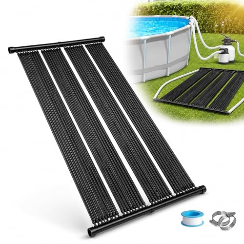 Mucola Poolheizung Solar 305x80 cm Solarkollektor aus Polyäthylen & Edelstahl – UV-beständige Solarheizung für Pool, erwärmt bis +10°C – Solarmatte Wärmeplane Schwimmbad erweiterbar Schwarz