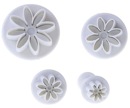 4 Pezzi Margherita Set di Stampi per Torta di Plastica Taglierina per Biscotti al Cioccolato Fondente Strumento di Decorazione Strumento Album Timbro