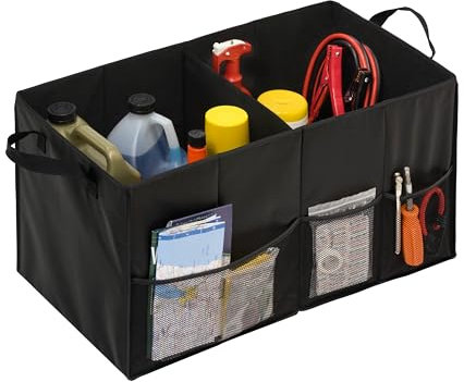 Honey Can Do SFT 01166 Soft Storage Chest, Black Folding Car Trunk Organizer