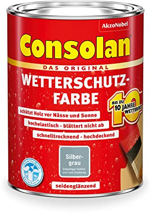 Consolan Wetterschutz-Farbe (2,5 l, silbergrau)