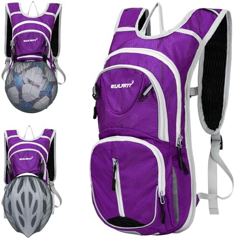 EULANT Petit Sac a Dos de VTT,Impermeable Sac à Dos Ski,12L Reflechissante Sacs à Dos D'hydratation Isotherme pour Course Vélo Randonnée Natation Camping Alpinisme,Pourpre