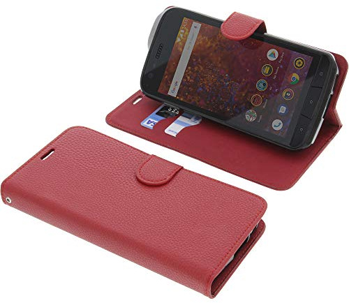 foto-kontor Tasche kompatibel mit CAT S61 Book Style rot Schutz Hülle Buch