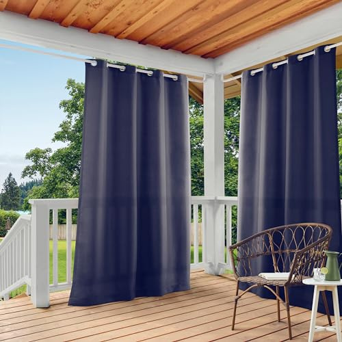 Exclusive Home Curtains Panel Pair, Polyester, Navy, 54x84