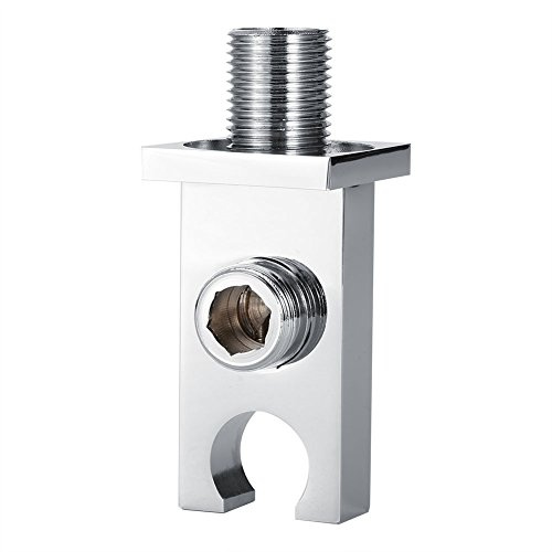 Duokon Shower Wall Outlet Elbow Handset Holder, Chrome F-Y290 Shower Outlet Elbow Holder for Hose Brass Head Bracket Wall Connector