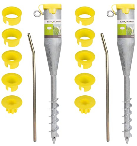 Alberts 610623 Einschraub-Bodenhülse für Rohre | für alle Standrohre von Ø25 bis 65 mm geeignet | feuerverzinkt | Länge 560 mm | 2er Set