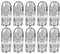 VS 10 LAMPADE LAMPADINE LUCI DI POSIZIONE TUTTO VETRO T 10 12V 5W 2.1x9.5d 501 Trasparente