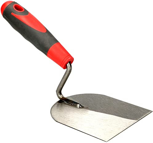 KOTARBAU® Truelle en acier inoxydable - 100 mm - Avec poignée en caoutchouc - Pour le traitement de la pâte de maçon