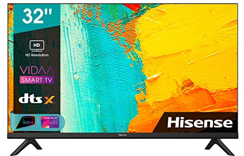 Hisense 32 LED HD Ready 32A4FG, Smart TV VIDAA 4.2, Audio 2.0 12W, Controlli vocali Alexa, Tuner DVB-T2/S2 HEVC 10, lativù, Telecomando RaiPlay, Nero