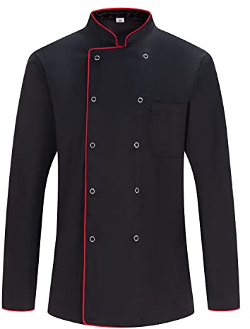 MISEMIYA - Giacca Cuoco Uomo - Giacca Cucina Uomo - Divisa Ristorante 682 - Medium, Giacca da Cuoco 682B - Nera
