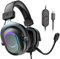 FIFINE Gaming Headset mit Mikrofon, Over Ear Kopfhörer mit Kabel, USB Headset für PC PS4 PS5, RGB Headphone mit 3 EQ-Modi, Surround Sound und Ohrpolster