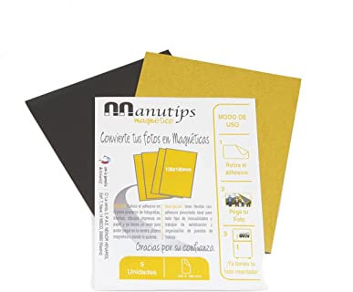 Aiman GZ - Fogli di magnete flessibile con adesivo per foto e mestieri. Manutips rettangolari da 0,6 mm di spessore e facile da tagliare. 5 magneti da 130 x 180 mm