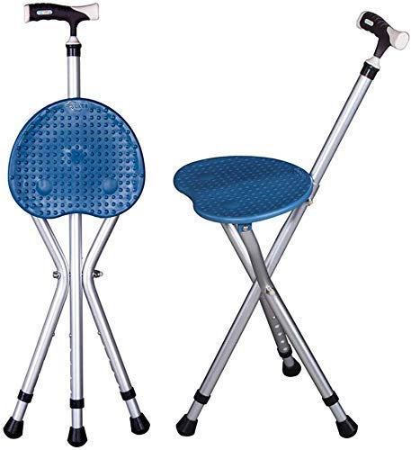 GRAWIT Verstellbare Krücken, klappbarer Sitzstock, Aluminium-Schaltstöcke, dreibeiniger Sitzstock, Blaue Krücken Made in China