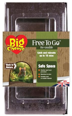 The Big Cheese Ready-Baited Live Multi-Catch Mouse Trap Poison-Free Welfare Friendly British Grain Safe Around Children and Pets Monitor Infestations Self-Setting