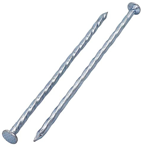 SKIR'CO 50 chiodi quadrati in acciaio intrecciati, 4,0 x 120 mm, chiodi in acciaio zincato, chiodi per la lavorazione del legno, chiodi quadrati