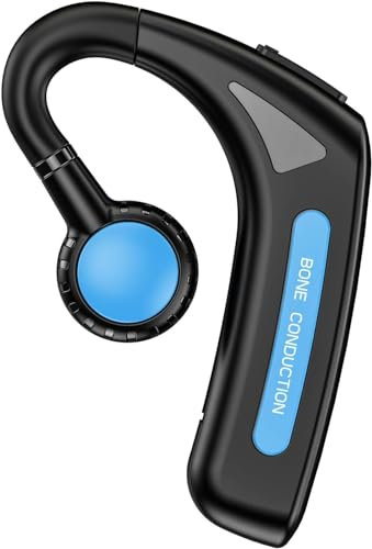 Nicoone Auriculares de conducción ósea con micrófono, Bluetooth inalámbrico 5. 0 auriculares de oreja abierta, auriculares deportivos de oreja abierta para entrenamiento, correr, gimnasio, senderismo
