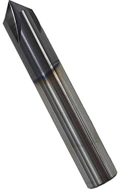 HLUCHY 1/2” Carbide Chamfer End Mill - V Groove, 60 Degree, Carving Bits, Tisin Coated 4 Flute - for Alloy Steels, Hardened Steels