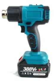 Caossuixin Pistola de calor inalámbrica con 2 baterías de 21 V, pistola de calor recargable para Makita con 3 boquillas, máximo 48.9 °C (550 grados Celsius) para soldar, doblar tuberías, eliminación