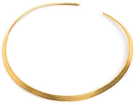 Vestopazzo Bigiotteria Collezione Donna, Collana Girocollo Rigida Aperta Regolabile, Tondo Fino, Ottone Dorato non Trattato Lucidato a Mano, Nickel tested.