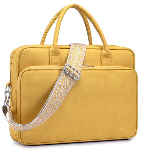 SUCIKORIO Sac Ordinateur Femme 14 Pouces, Imperméable Cuir Sac Cabas Femme Sacoche Ordinateur Portable Grand Sacs à Main Travail Sacs à Bandoulière Enseignant Pour Les Cours, Etudiante
