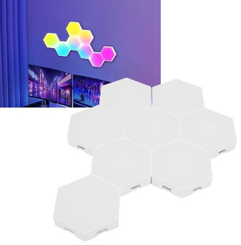 8 Pack Hexagon Light Panels, Voice Control Pickup Music Sync RGB Hexagon LED -lampor Vägglampor med Bluetooth -app och Fjärrkontroll, LED RGB -spelbelysning för TV, Sovrum
