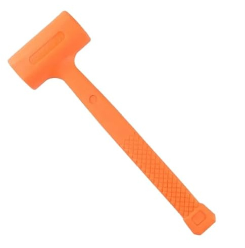 Gummiklubba, 0,5-4 LB Dead Blow Mallet Orange Mjuk Tyst Gummihammare Installera Hammare Multifunktionellt Trägolv Ingen Elasticitet(3 LB)