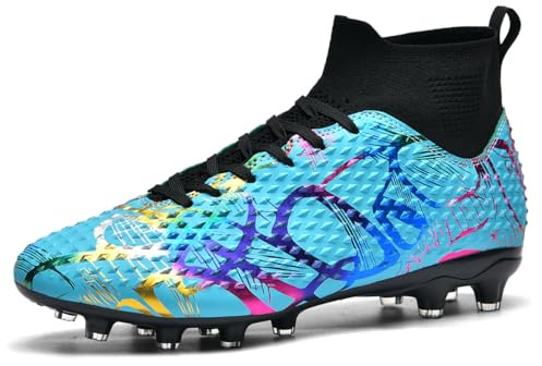 MINGSIBO Scarpe da calcio da uomo, Jugen Athletics, scarpe da allenamento, scarpe sportive in erba artificiale, unisex, High Top Spike, scarpe da calcio, competizioni professionali per attività