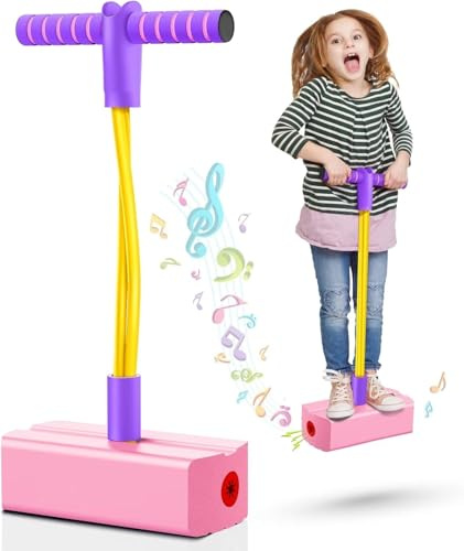 Pogo Stick Toys for Boys Girls, Foam Pogo Jumper for Kids Gifts Outdoor Toys for Toddlers Age 3 and Up Garden Toys Boys Girl Gifts | Pogo Jump Makes Pop Sounds -Multi colours