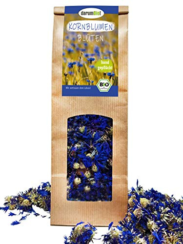 BIO Kornblumen-Blüten I handgepflückt I aus DEUTSCHLAND I als Tee & Deko I PREMIUM-QUALITÄT I 40g Packung