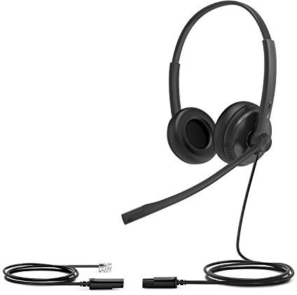 Yealink Headset YHS34 Dual - Due auricolari - con cavo di collegamento RJ