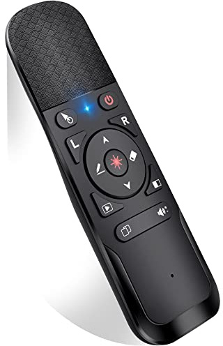 Presentation Remote with Air Mouse Function, Wireless Presenter Clicker RF 2.4GHz USB Laser Pointer Presenter Control PowerPoint Presentation Clicker for Mac, Laptop, Computer