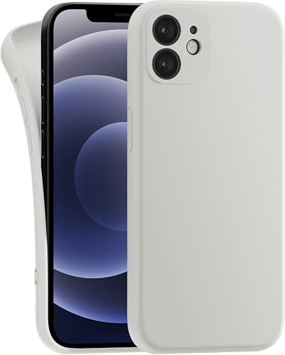 MyGadget Case for iPhone 12 Mini - Cover Ultra Thin TPU - Soft Touch Rubber & Anti-Scratch Shell - Flexible Silicone - Matte Off White