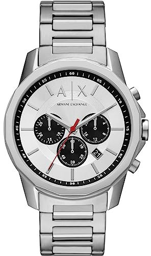 Armani Exchange Herrenuhr quarz/chrono Uhrwerk 44mm Gehäusegröße mit einem Edelstahlarmband AX1742