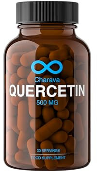 Charava Quercetin 500 mg – 60 Vegan Capsules (30 Servings) – High Strength Plant Flavonoid Supplement – Antioxidant & Immune Support – UK Made & Third-Party Tested