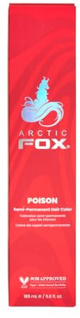 ARCTIC FOX 100% Vegan & Cruelty Free Vibrant Semi Permanent Hair Colour Dye - Poison 165 ml e