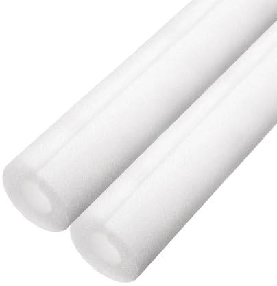 sourcing map 2pcs Pipe Insulation Foam Tube Split Pipe Lagging 10mm(3/8 Inch) ID 22mm OD 3ft Freeze Protection for Copper Pipe, White