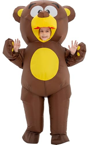 Inflatable Bear Costume for Kids,Blow Up Full Body Animal Suit (6-7YRS)