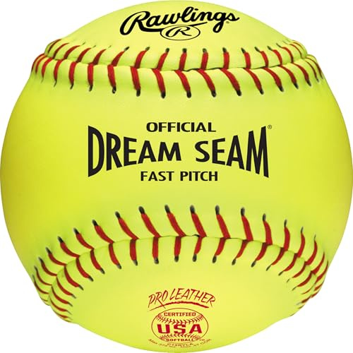 Rawlings Palline da softball ufficiali USA Pro Leather Dream Seam Fastpitch | USA/ASA | C12RYLA | 30,5 cm | 3 pezzi