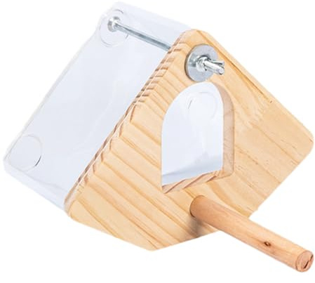 Wood Bird House - Caja De Anidación Transparente, Refugio Fácil De Jaula Limpia | Caja De Reproducción para Perra, Pinzón, Canario, Conure, Periquito, Cacatúa, Bañador, Tetas, Pequeños Hábitat