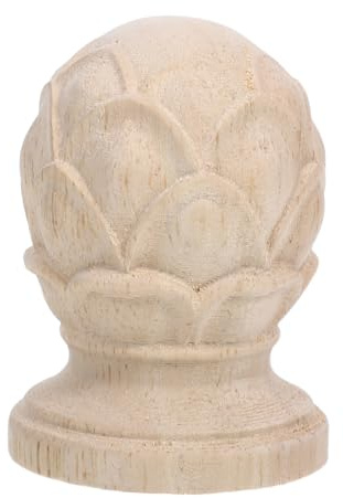 TOPBATHY Remate Adorno para Hogar Bricolaje Estilo Europeo de Madera Tallada en Forma de Piña 4x6 Cm Accesorio Decorativo para Interiores para Barra de Cortina y Poste de Cama
