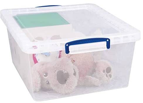 Really Useful Box Nestable Plastic Storage 17.5 Litre Clear (Pack of 3)