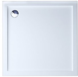 Durovin Bathrooms 750 x 750 x 40mm Shower Tray, Light Sturdy,Acrylic, Glossy White Finish –Square Shape