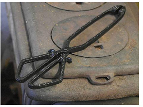 Green County Hardware - Pinze in ghisa, nere, per il carbone, 32 cm, per caminetto