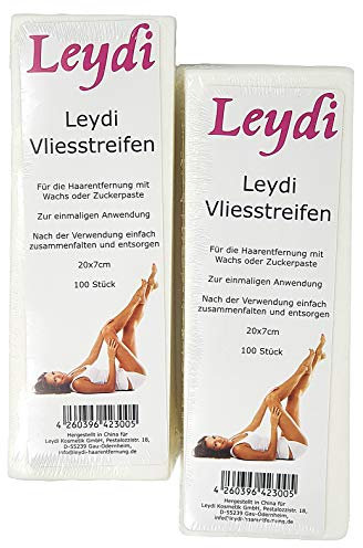 200 Leydi Vliesstreifen für die Haarentfernung mit Zuckerpaste & Warmwachs