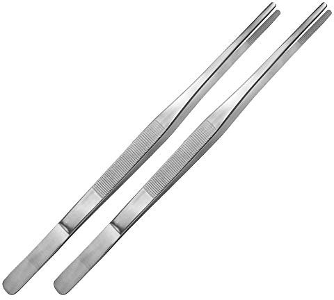 May - Set - 2X Terrarium-Pinzette 35 cm lang - Futterpinzette - Futterzange - Terrarium-Pinzette - gerade Ausführung - Edelstahl